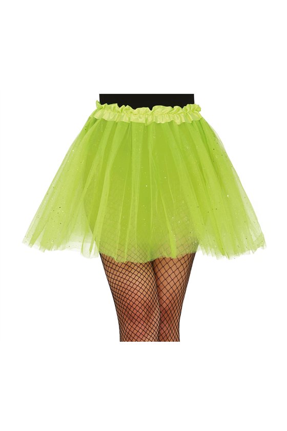 TUTU WITH GLITTER, LIGHT GREEN, 40 CMS