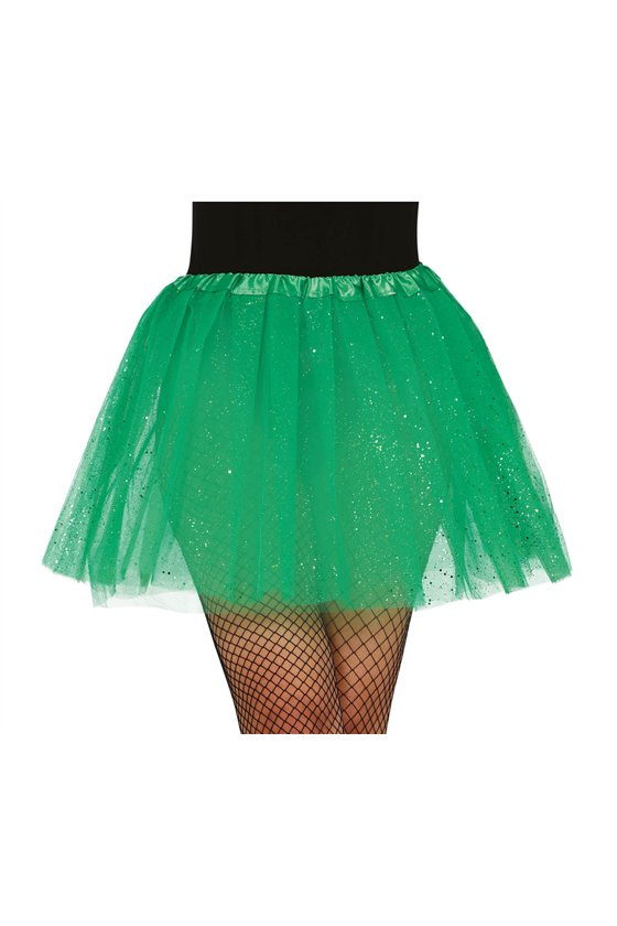 TUTU WITH GLITTER, DARK GREEN, 40 CMS