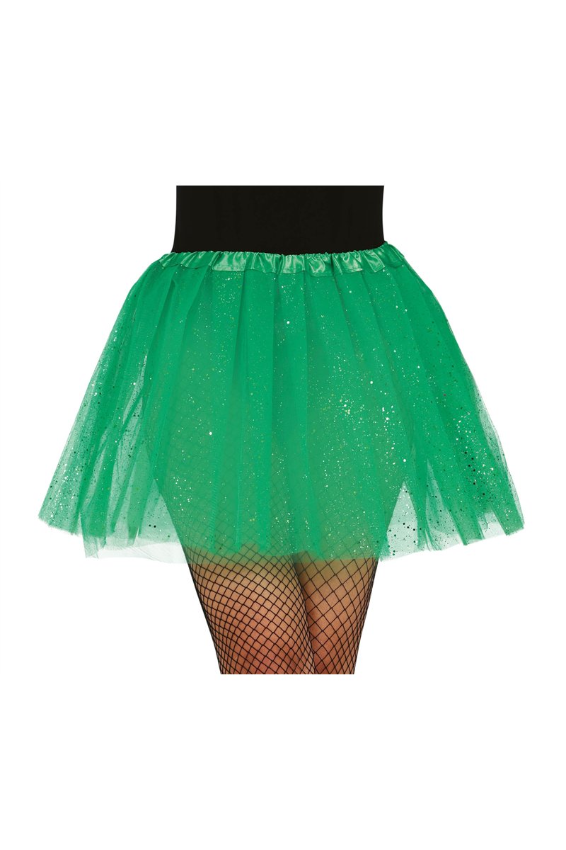 TUTU WITH GLITTER, DARK GREEN, 40 CMS
