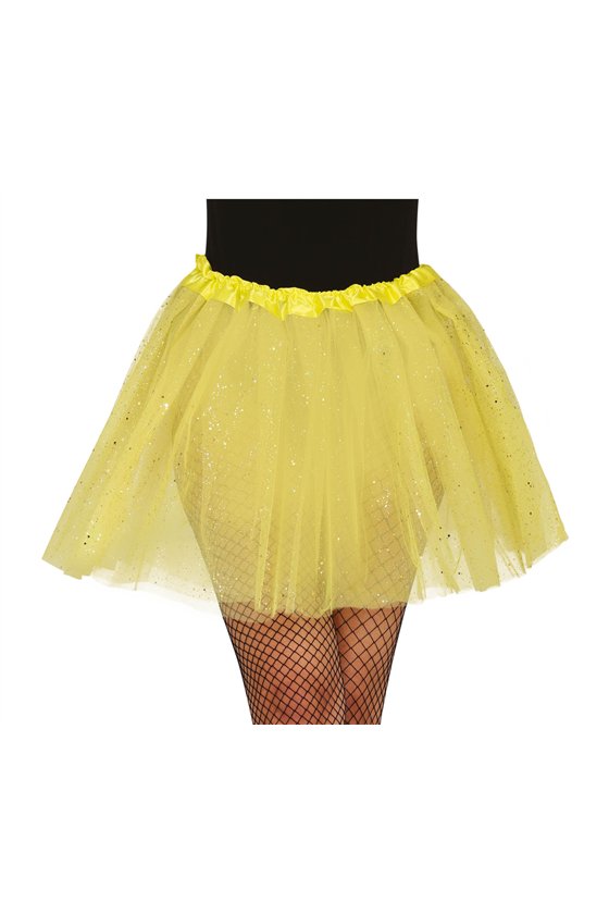 TUTU WITH GLITTER, YELLOW, 40 CMS