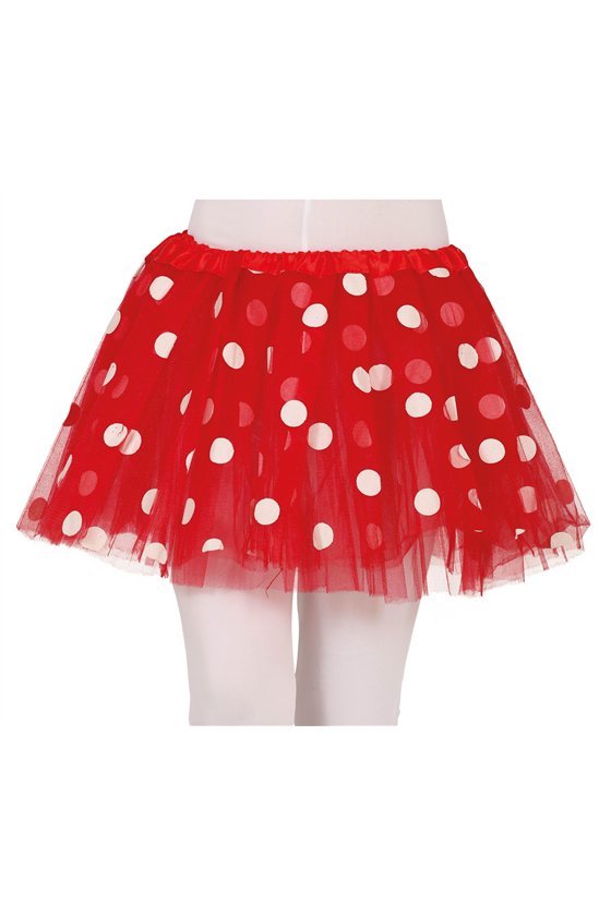 RED TUTU WITH WHITE DOTS, 30 CMS. CHILDISH