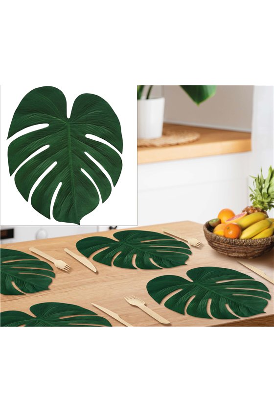 SET 4 PALM LEAVES, 34X30 CMS