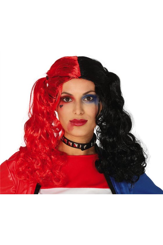 RED AND BLACK PIGTAILS WIG IN BOX