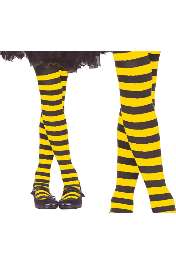 YELLOW STRIPED TIGHTS, KIDS 7-12 YEARS