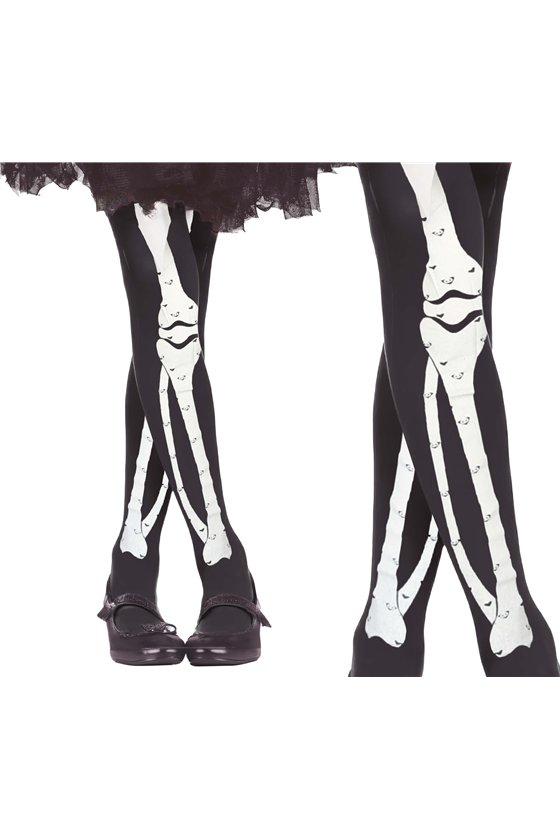 SKELETON TIGHTS, KIDS 7-12 YEARS