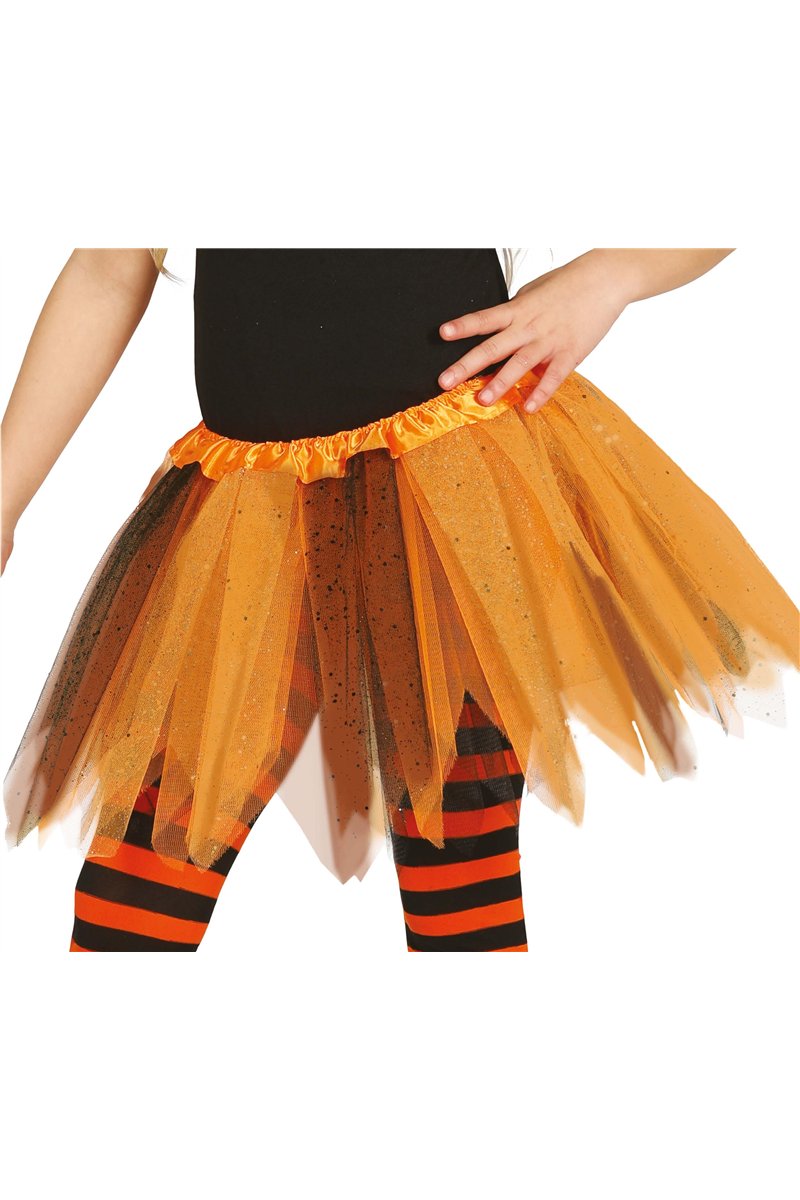 CHILD BLACK/ORANGE TUTU 30 CM