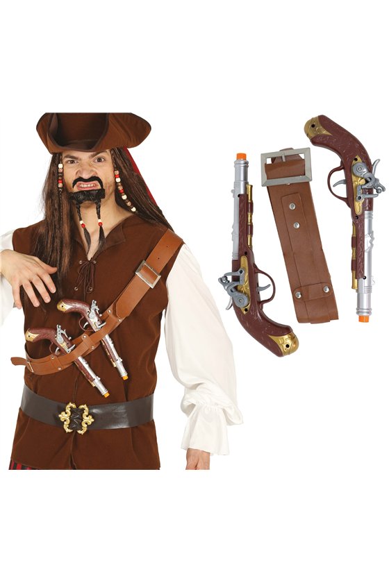 CARTRIDGE BELT WITH TWO PIRATE GUNS