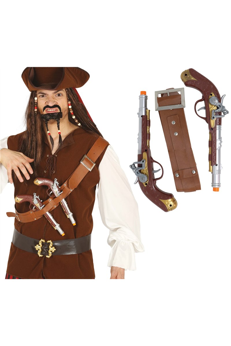 CARTRIDGE BELT WITH TWO PIRATE GUNS
