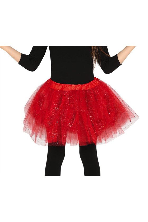 CHILD RED TUTU 30 CM WITH GLITTER