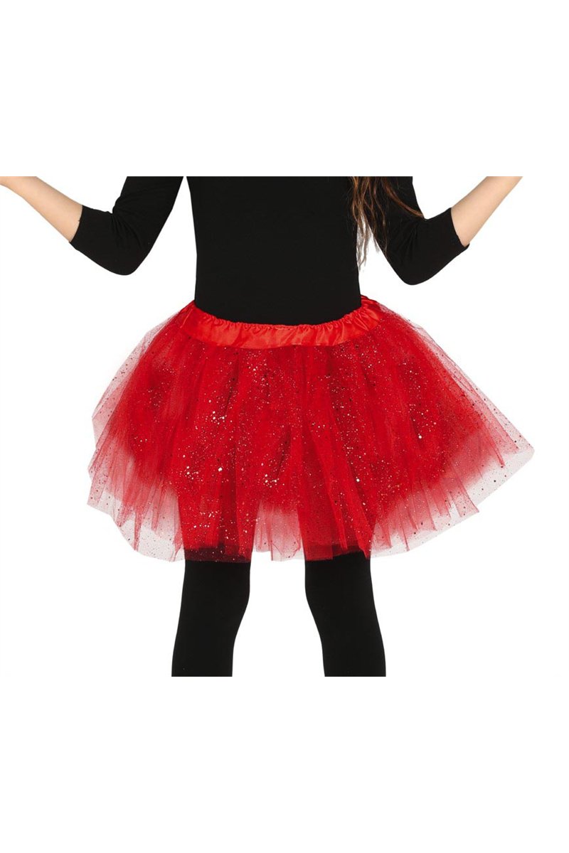CHILD RED TUTU 30 CM WITH GLITTER