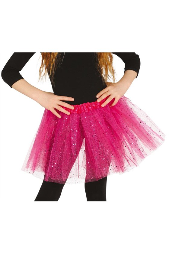 CHILD FUCHSIA TUTU 30 CM WITH GLITTER