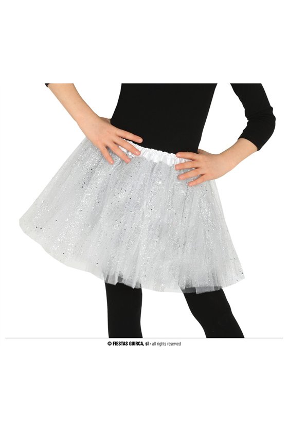 CHILD WHITE TUTU 30 CM WITH GLITTER