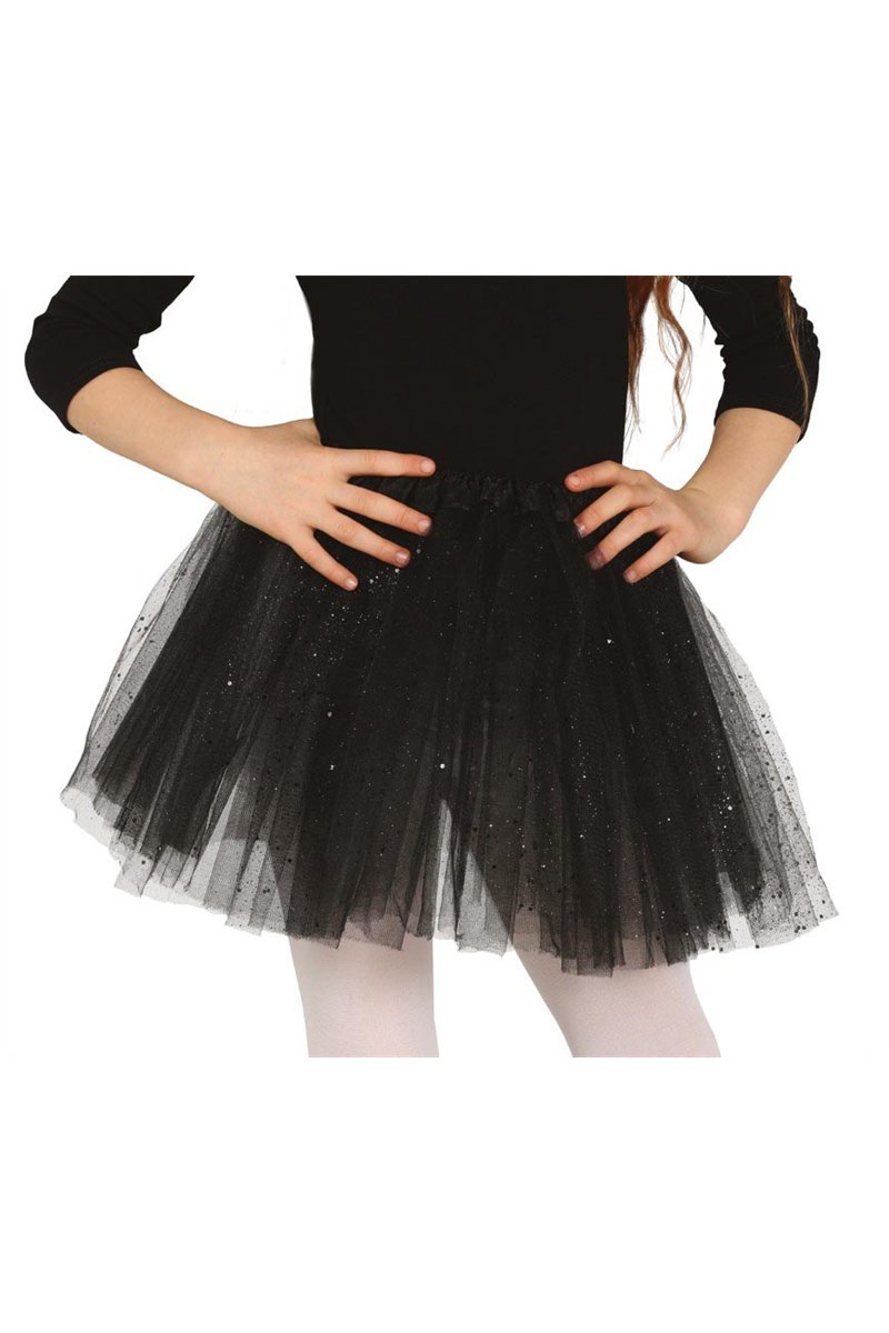 CHILD BLACK TUTU 30 CM WITH GLITTER