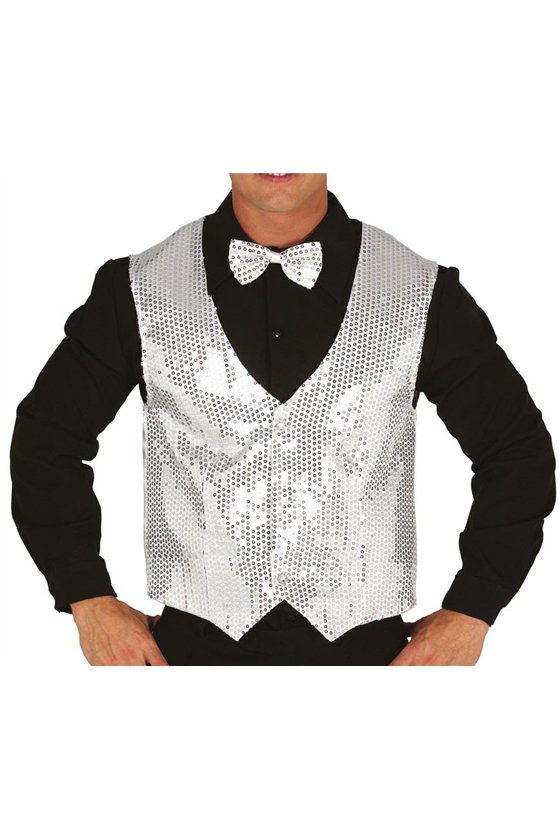 SILVER SEQUINED WAISTCOAT