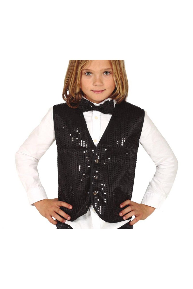 CHILD BLACK SEQUIN VEST