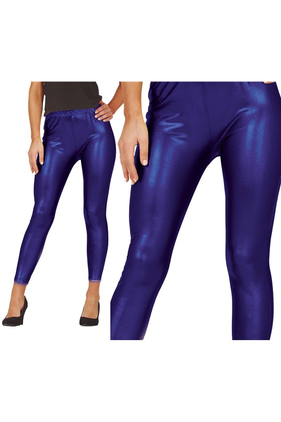 METALLIC BLUE LEGGINGS