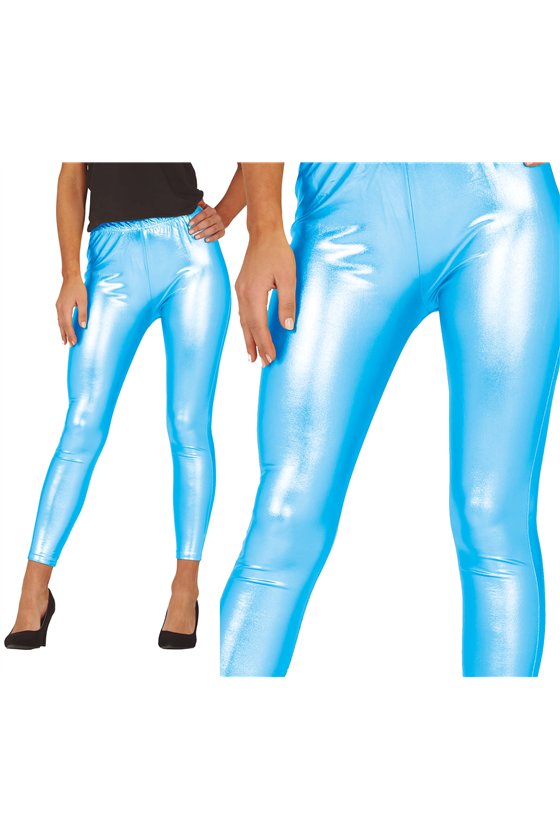 SKY BLUE METALLIC LEGGINGS
