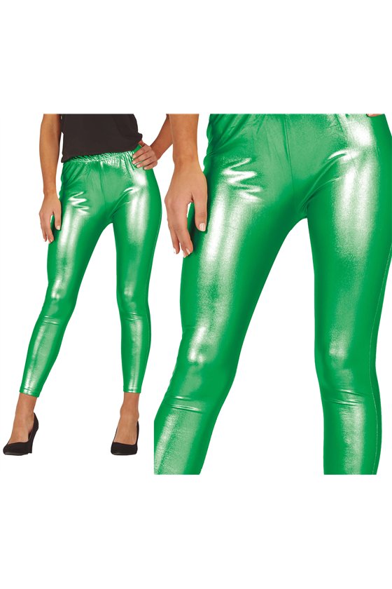 METALLIC GREEN LEGGINGS