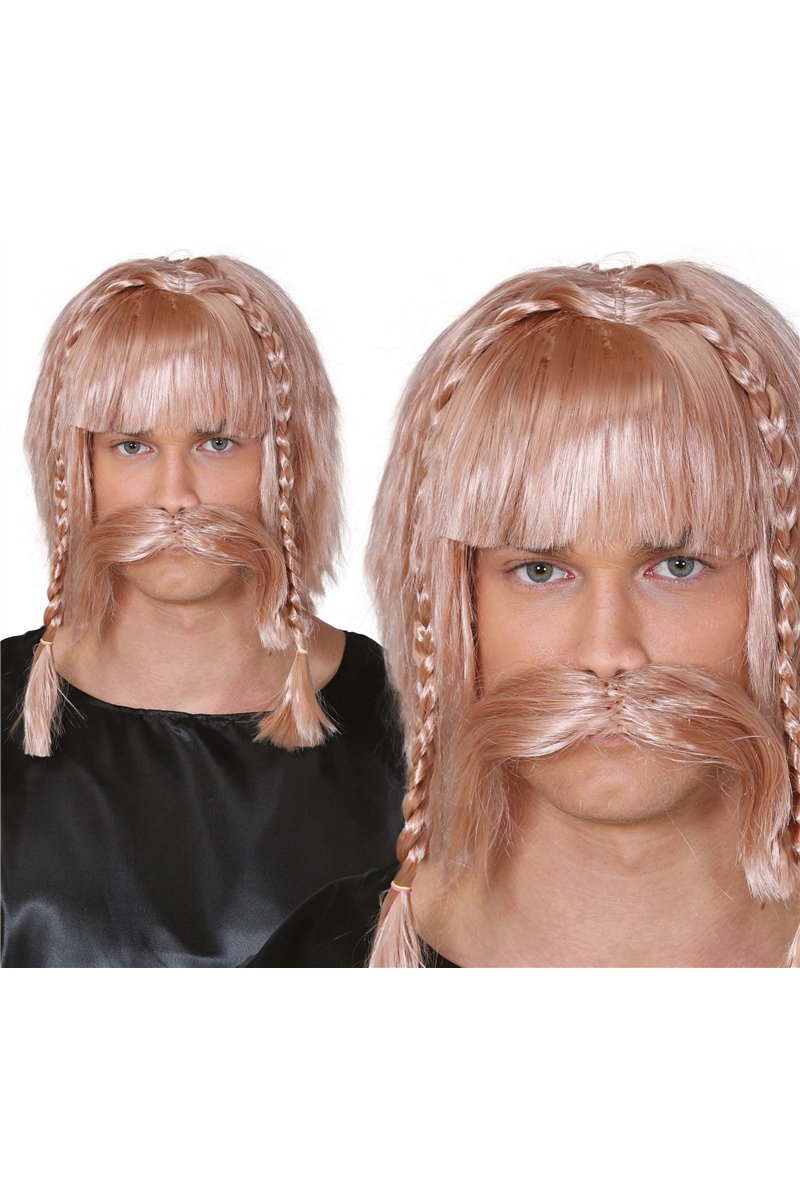 VIKING WIG AND MOUSTACHE (BOX CONTAINER)