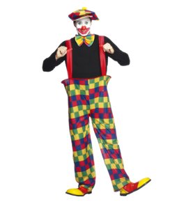 Hooped Clown Costume, Multi-Coloured