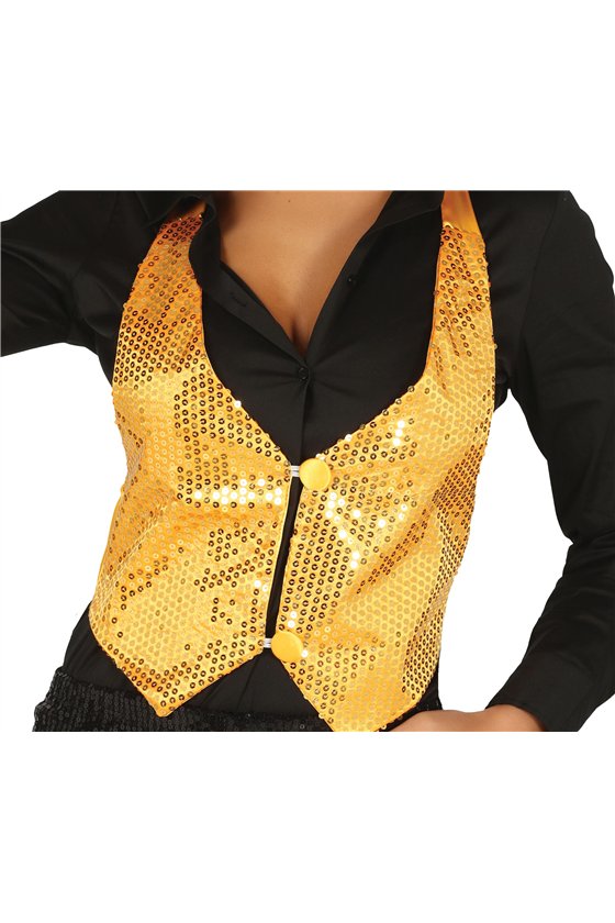 LADY GOLDEN SEQUINED WAISTCOAT