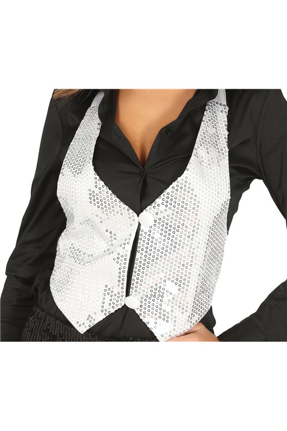 LADY SILVER SEQUINED WAISTCOAT