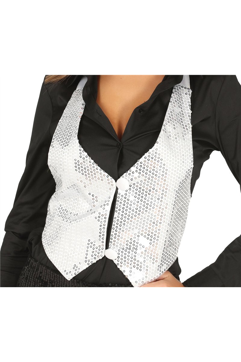 LADY SILVER SEQUINED WAISTCOAT