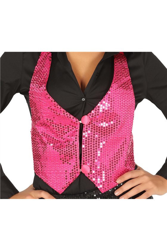 LADY FUCHSIA SEQUINED WAISTCOAT
