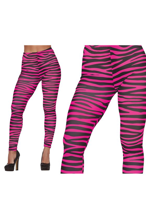 PINK ZEBRA LEGGINGS, ADULT, 42 - 44 (L)