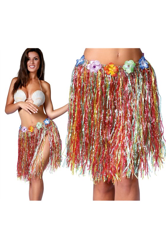 HAWAIIAN SKIRT FLOWERS 50 CMS.MULTICOLOU