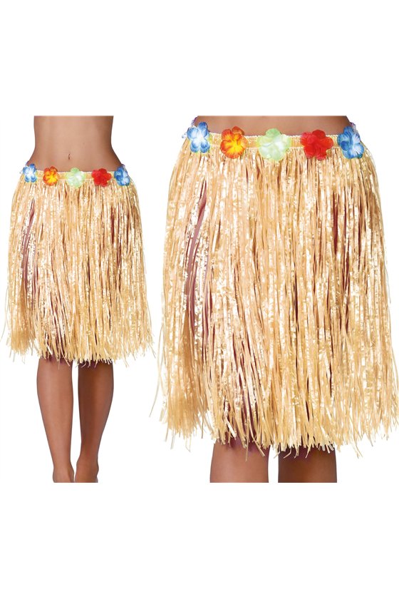 HAWAIIAN SKIRT FLOWERS 50 CMS.STRAW