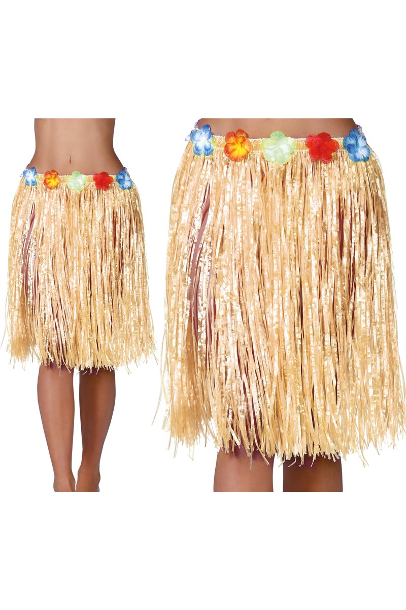 HAWAIIAN SKIRT FLOWERS 50 CMS.STRAW