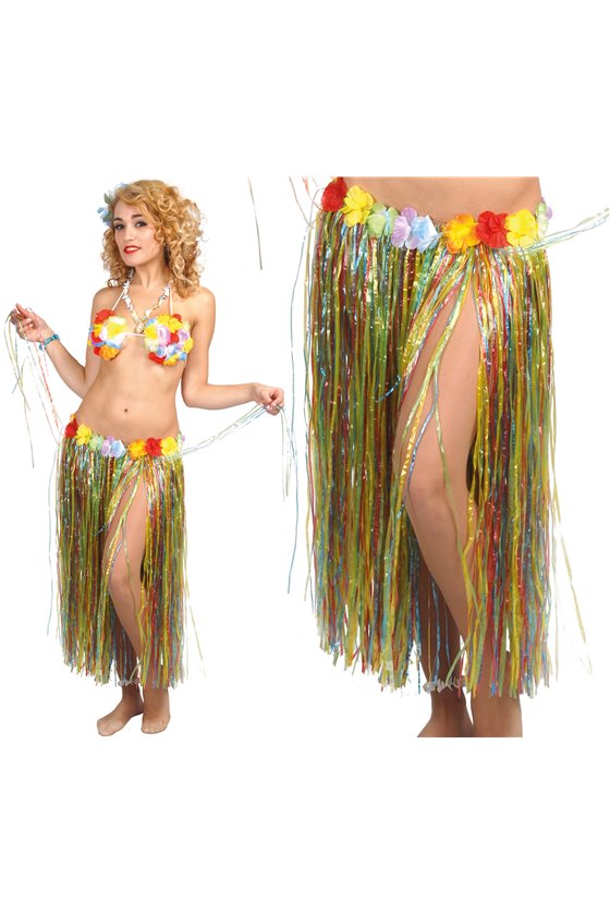 HAWAIIAN SKIRT FLOWERS 75 CMS.MULTICOLOU