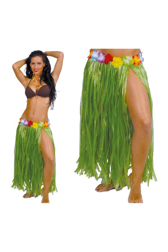 HAWAIIAN SKIRT FLOWERS 75 CMS.GREEN