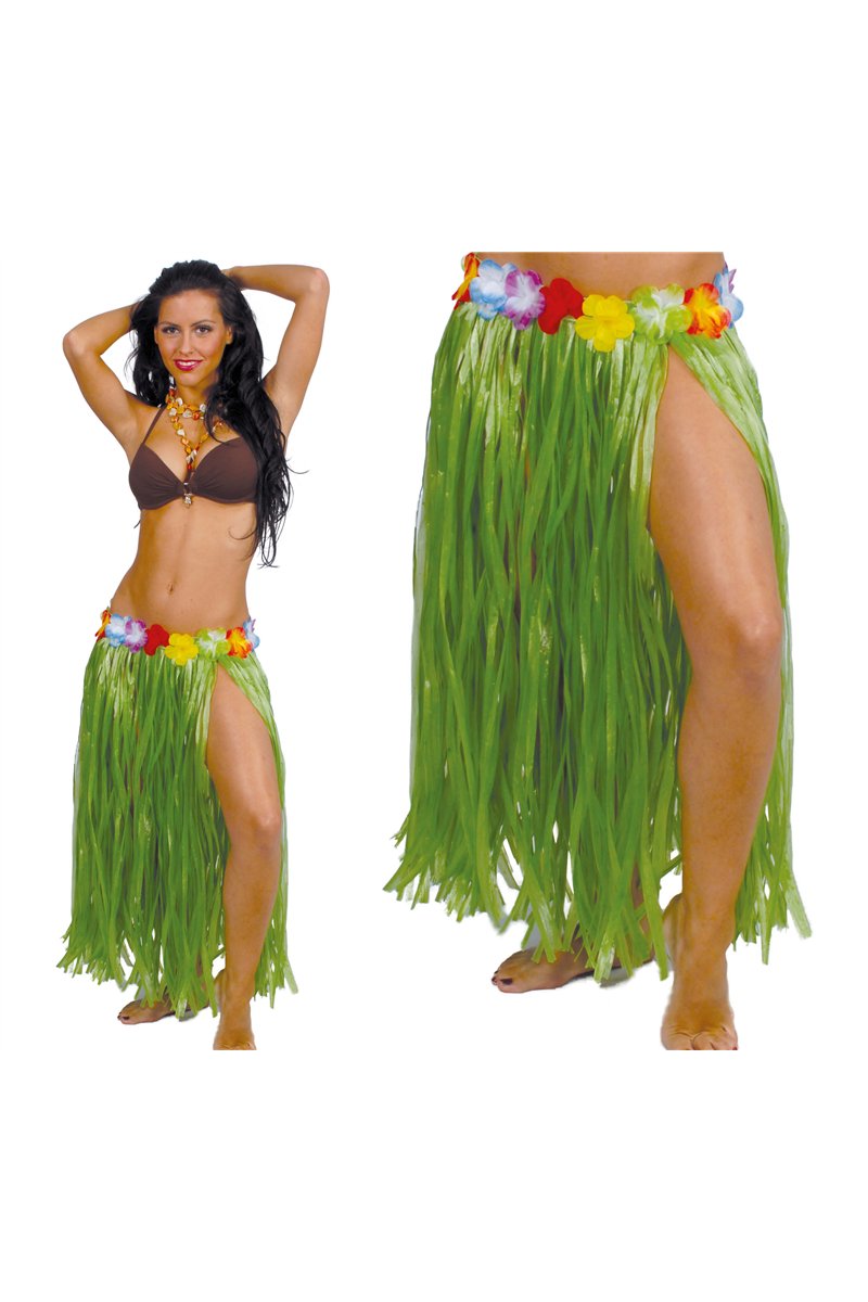 HAWAIIAN SKIRT FLOWERS 75 CMS.GREEN