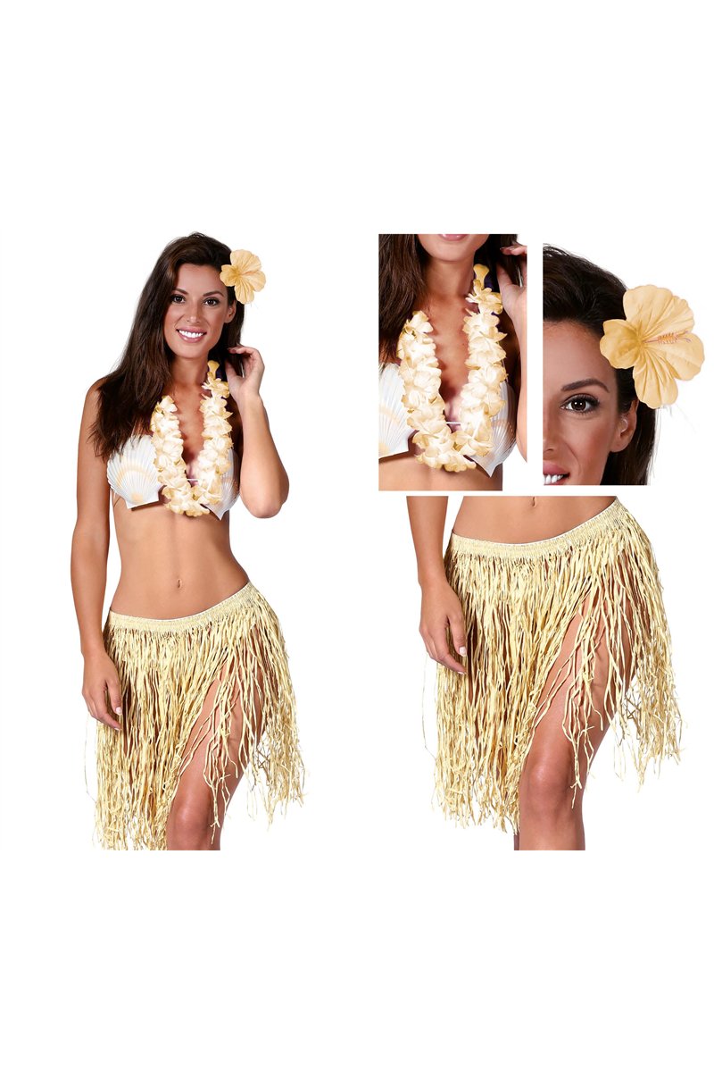 SET HAWAIIAN STRAW (3 PIEZAS )