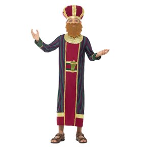 King Balthazar Costume, with Robe, Multi-Coloured