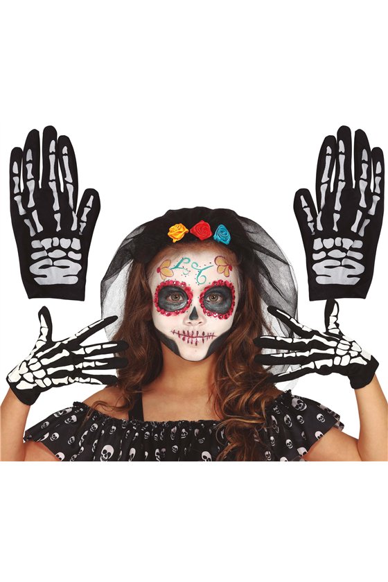 SKELETON GLOVES, 22 CMS. CHILDREN