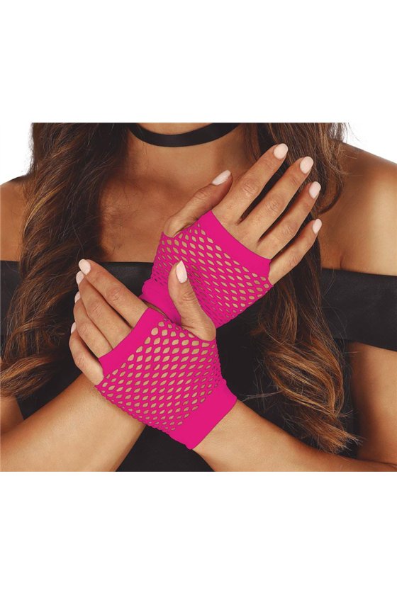 MESH GLOVES, 11 CMS., NEON FUXIA
