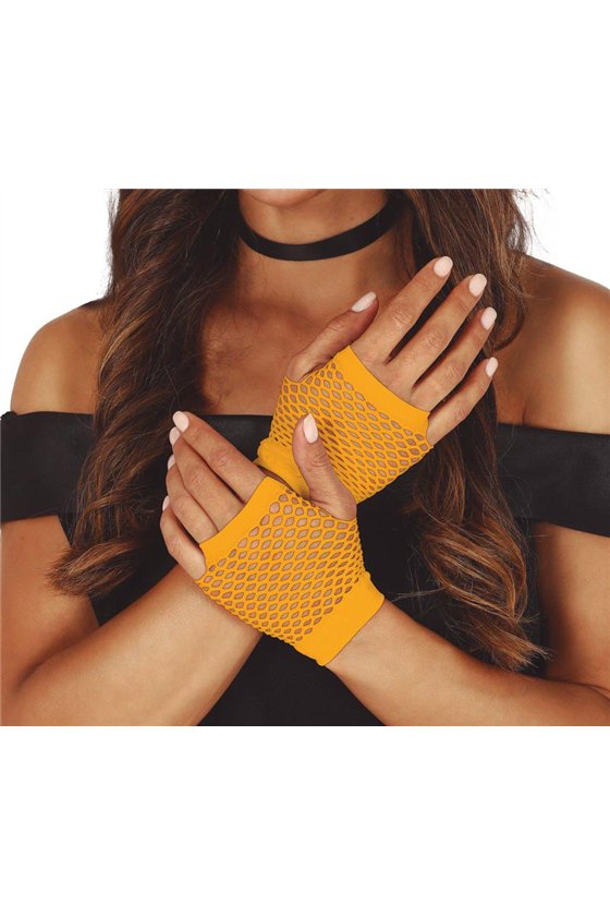 MESH GLOVES, 11 CMS. NEON ORANGE
