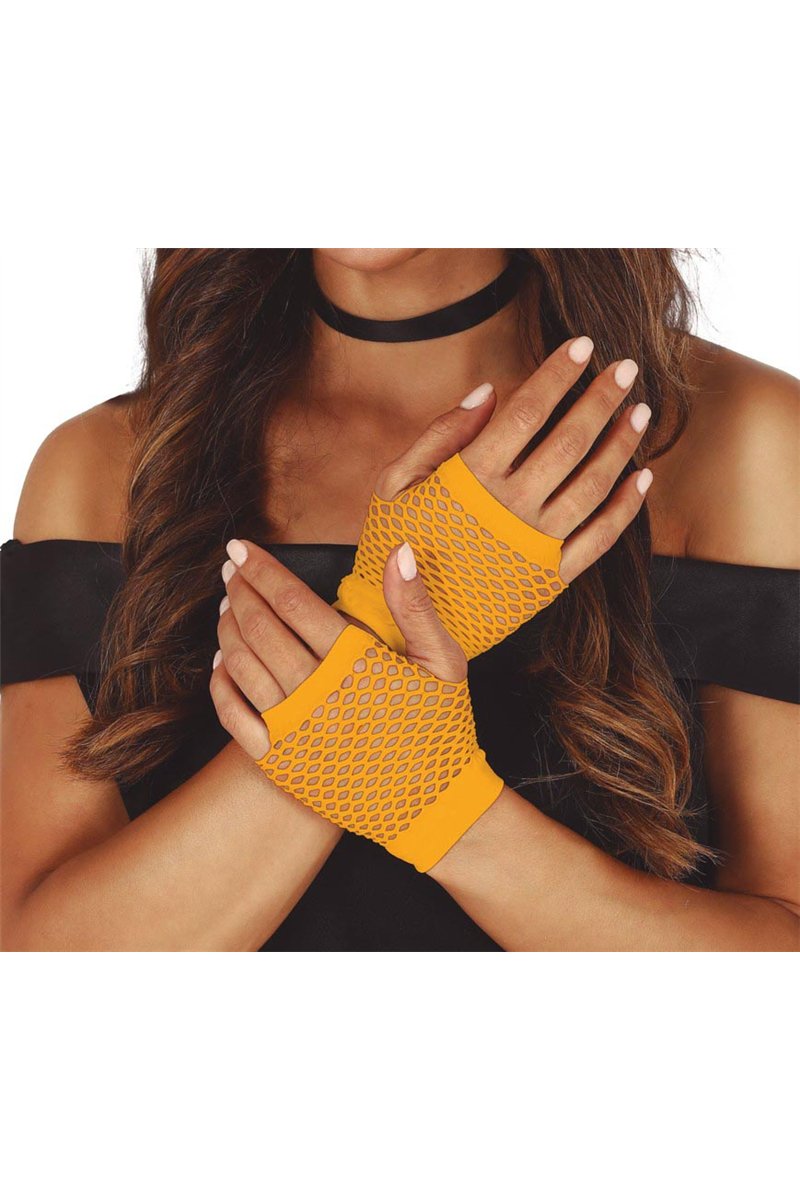MESH GLOVES, 11 CMS. NEON ORANGE