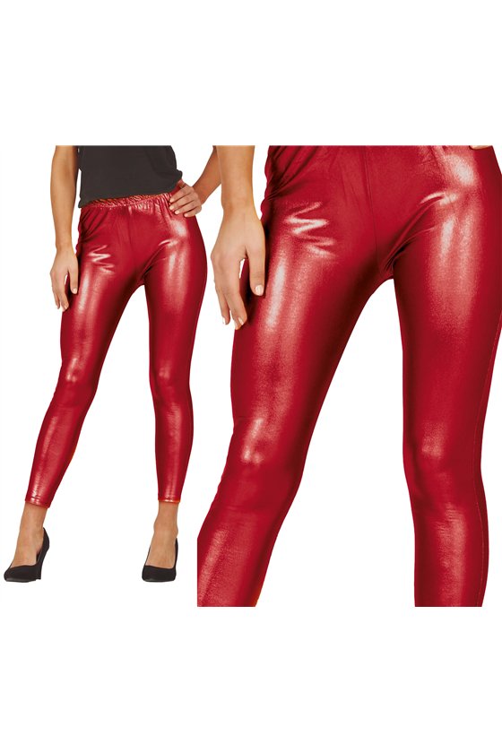 RED METALLIC LEGGINS