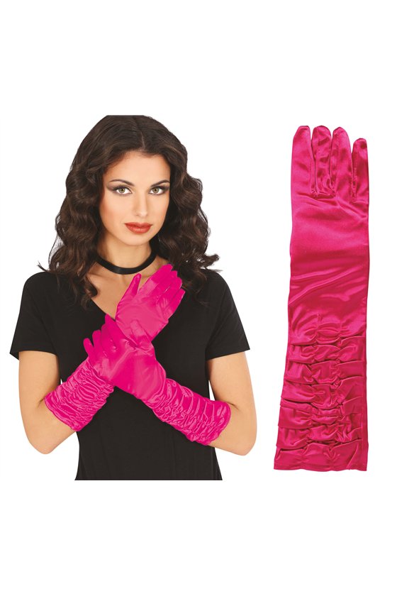 WRINKLEDGLOVES, 40 CM, FUCHSIA 