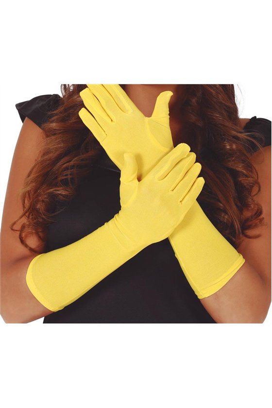 GLOVES, 42 CM, YELLOW 