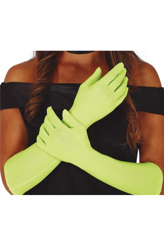 GLOVES, 42 CM, LIME GREEN, LIME GREEN 