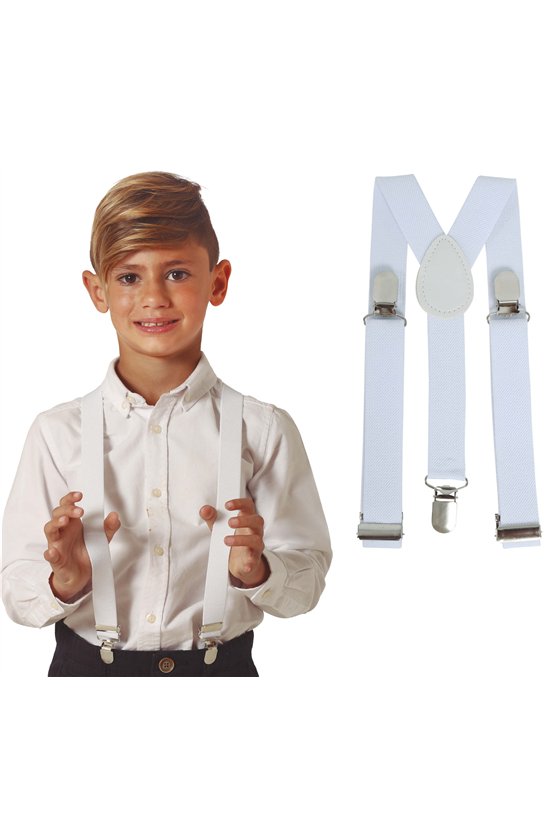 CHILD WHITE SUSPENDERS