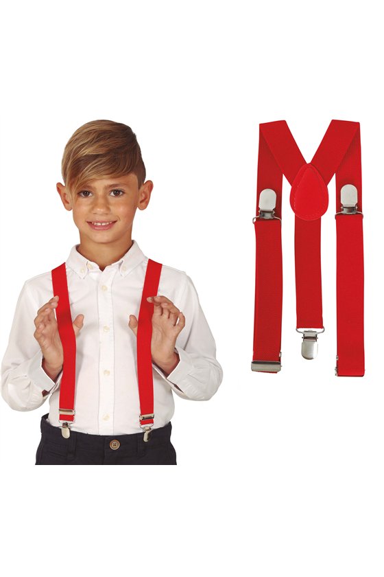 CHILD RED SUSPENDERS