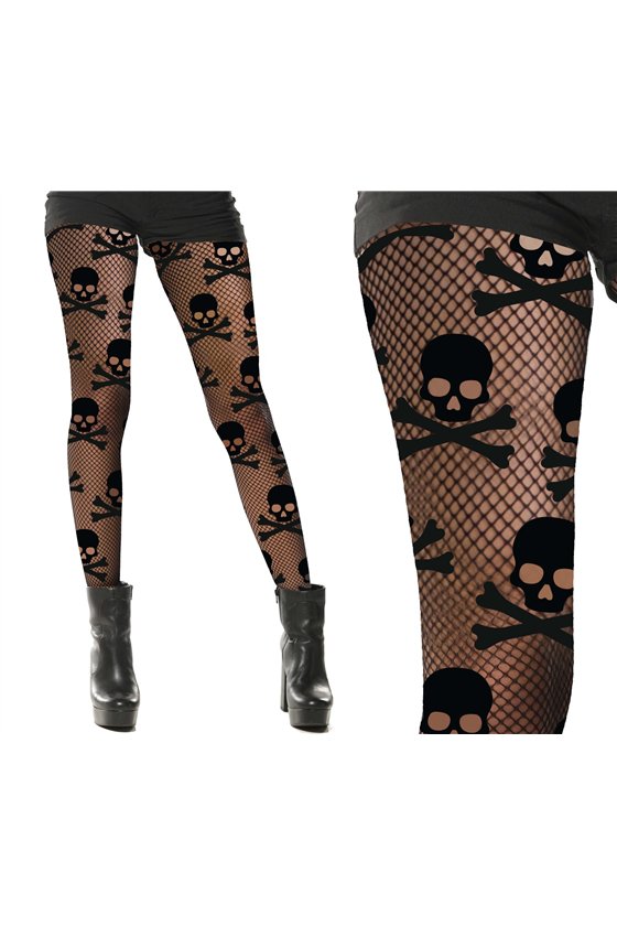FISHNET TIGHTS PIRATE SKULLS