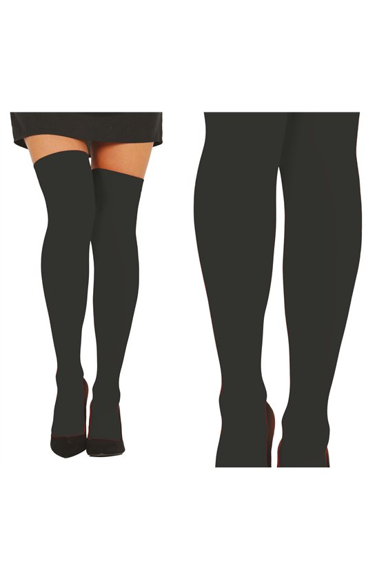 BLACK THIGH-HIGH STOCKINGS