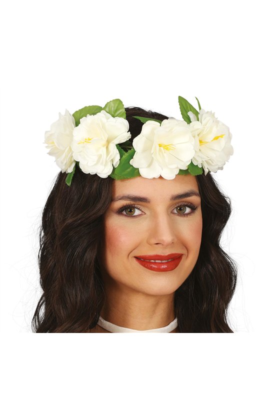 WHITE FLOWERS WREATH, 20CM